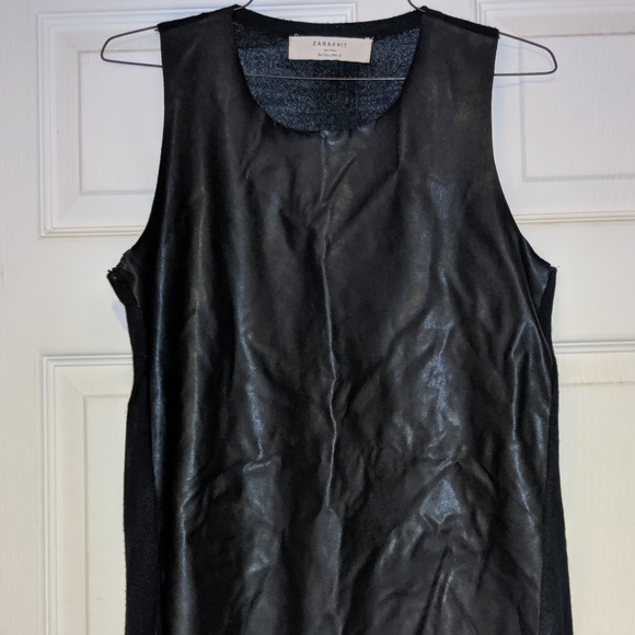 Faux Leather and Knit Top - Picture 1 of 4